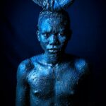Photographie portrait studio d'un personnage du carnaval d'Haïti exposition par Corentin Folhen