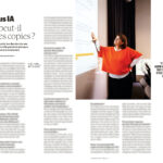 Parution d'Anouk Desury / Light Motiv pour un portrait de la professeure de droit Emmanuelle Deglaire pour un article "Nos vies sous IA - ChatGPT peut-il corriger des copies ?" dans le numéro 3183 du journal Le Nouvel Obs du 18 septembre 2025