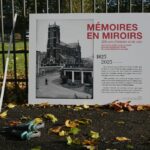 Visuel de l'exposition "Mémoires en miroirs : 200 ans d'histoire et de soin" montrant des images d'archives ainsi que des photographies prises par Richard Baron lors de sa mission auprès de l'EPSM (établissement public de santé mentale) à Saint-André-lez-Lille en novembre 2025.