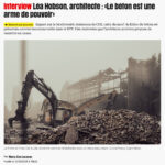 Parution de Lionel Pralus / Light Motiv sur la mainmise du béton dans le domaine du BTP et des réflexions sur des alternatives (octobre 2025)